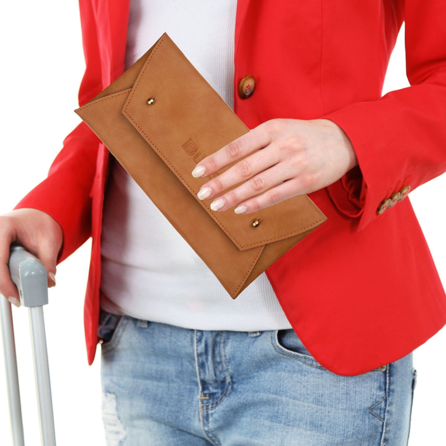 Cheque Book Holder Tan