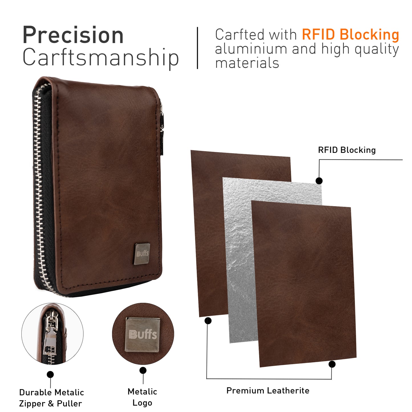 9 Slot Zipper Brown
