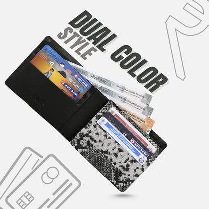 Buffs Snake Print Design Leather Wallet for Men