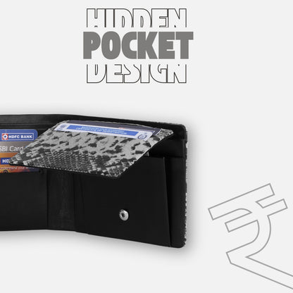 Buffs Snake Print Design Leather Wallet for Men