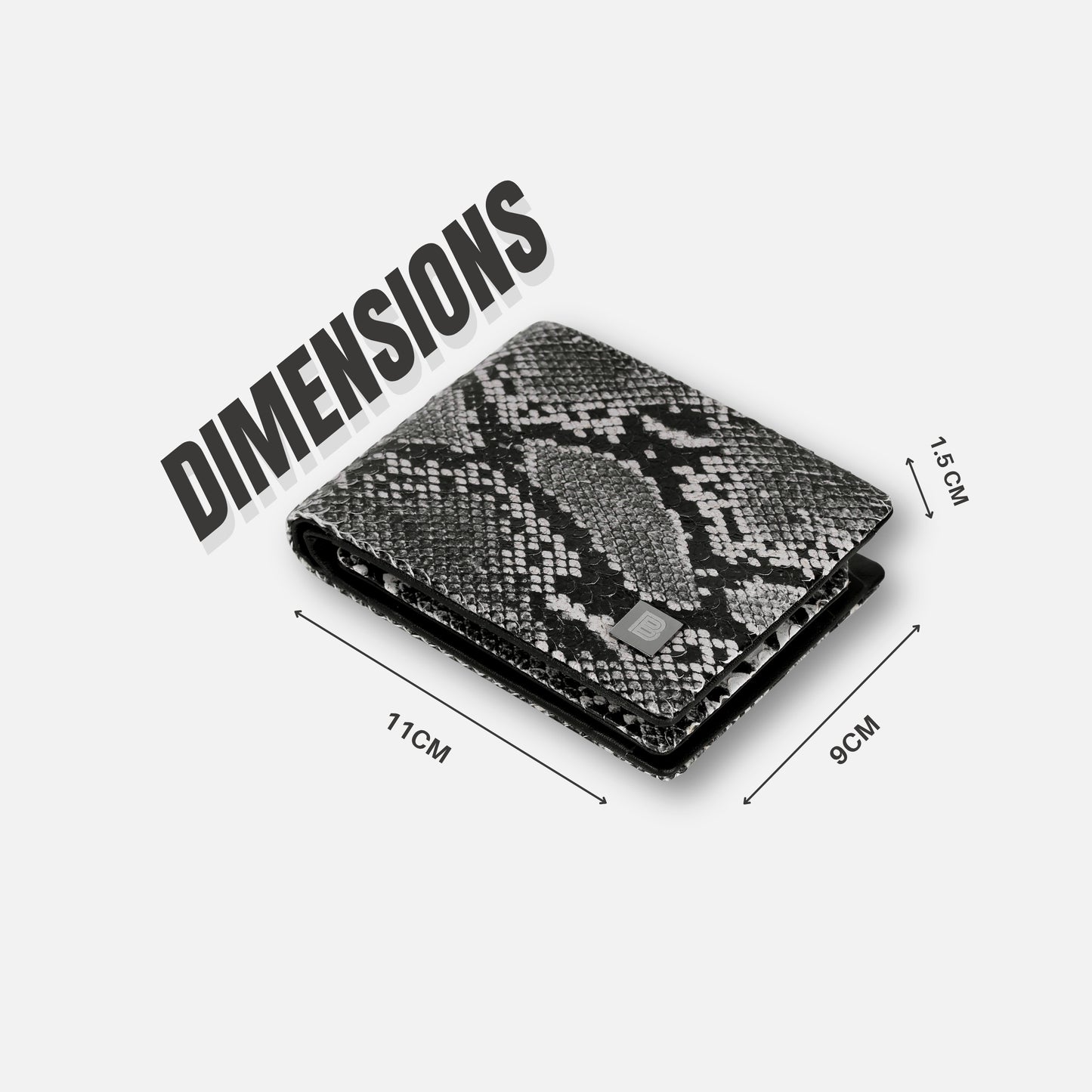 Buffs Snake Print Design Leather Wallet for Men