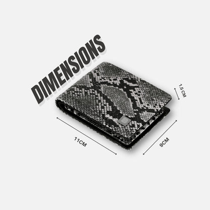 Buffs Snake Print Design Leather Wallet for Men