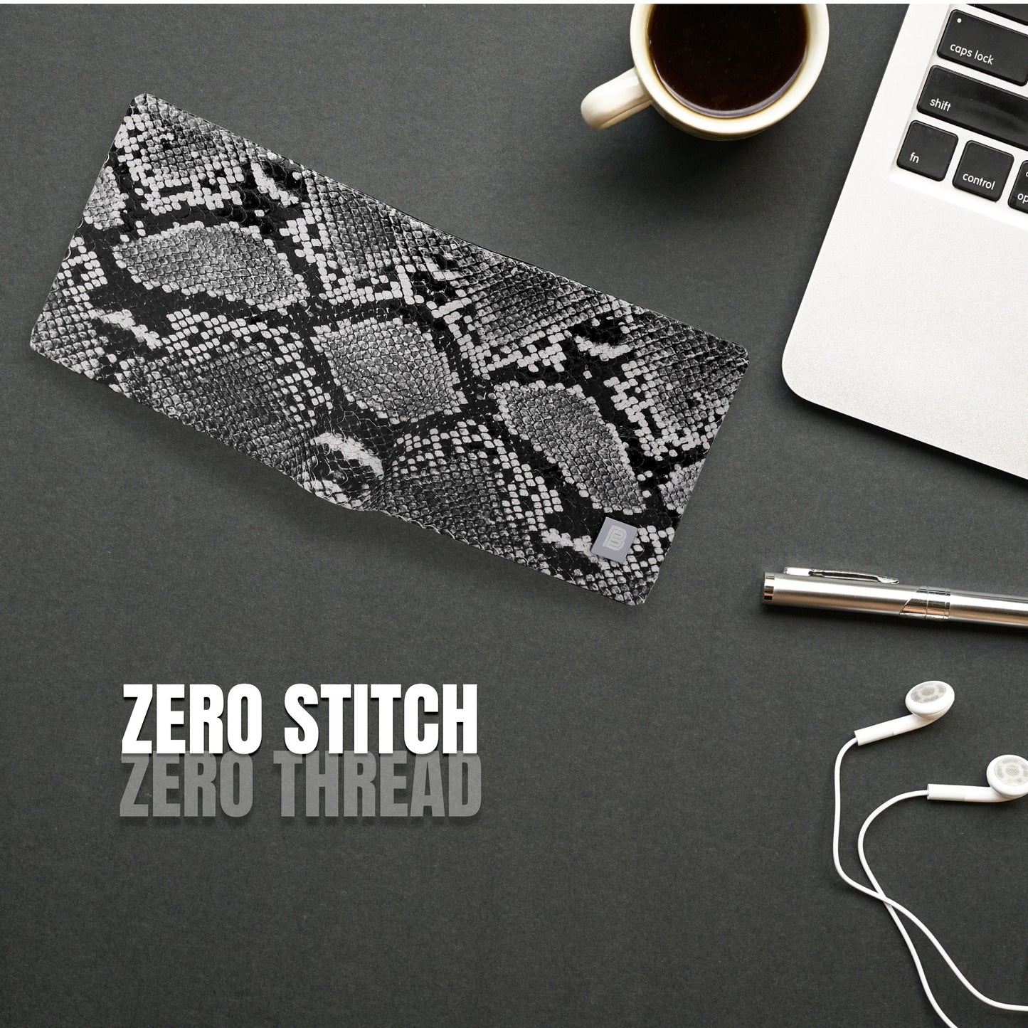 Buffs Snake Print Design Leather Wallet for Men
