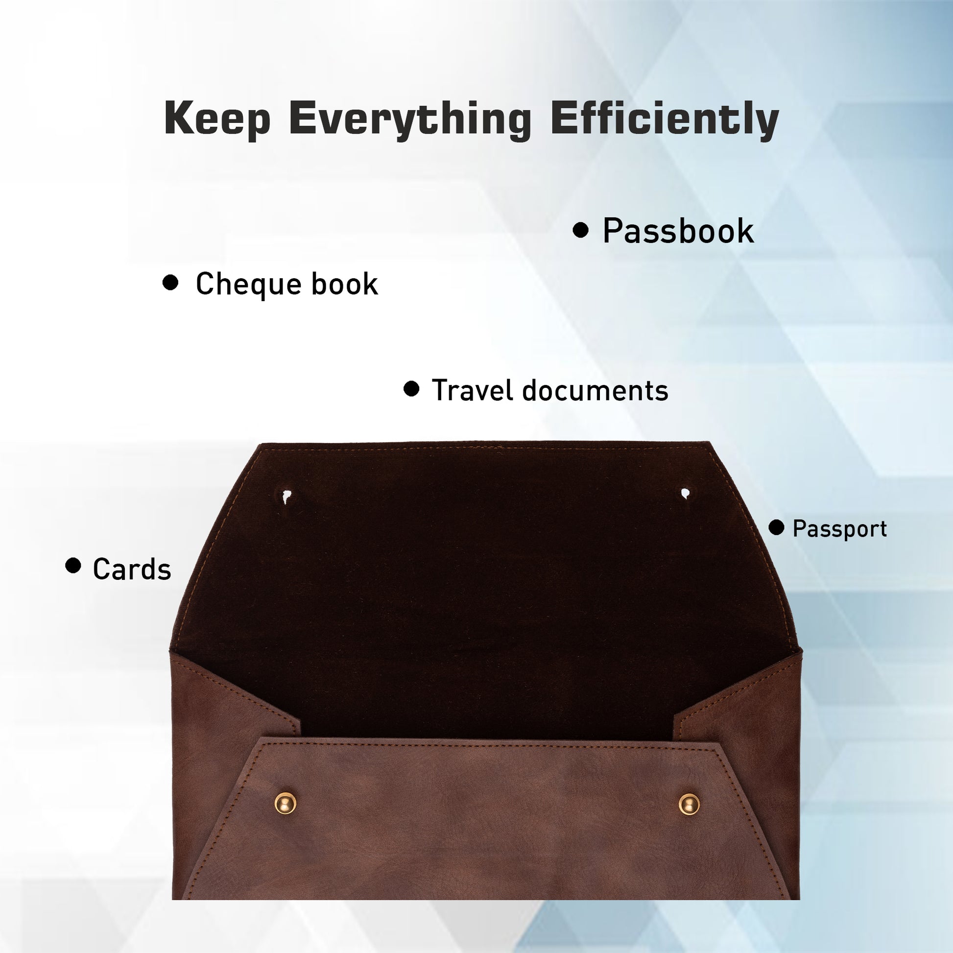 Cheque Book Holder Brown