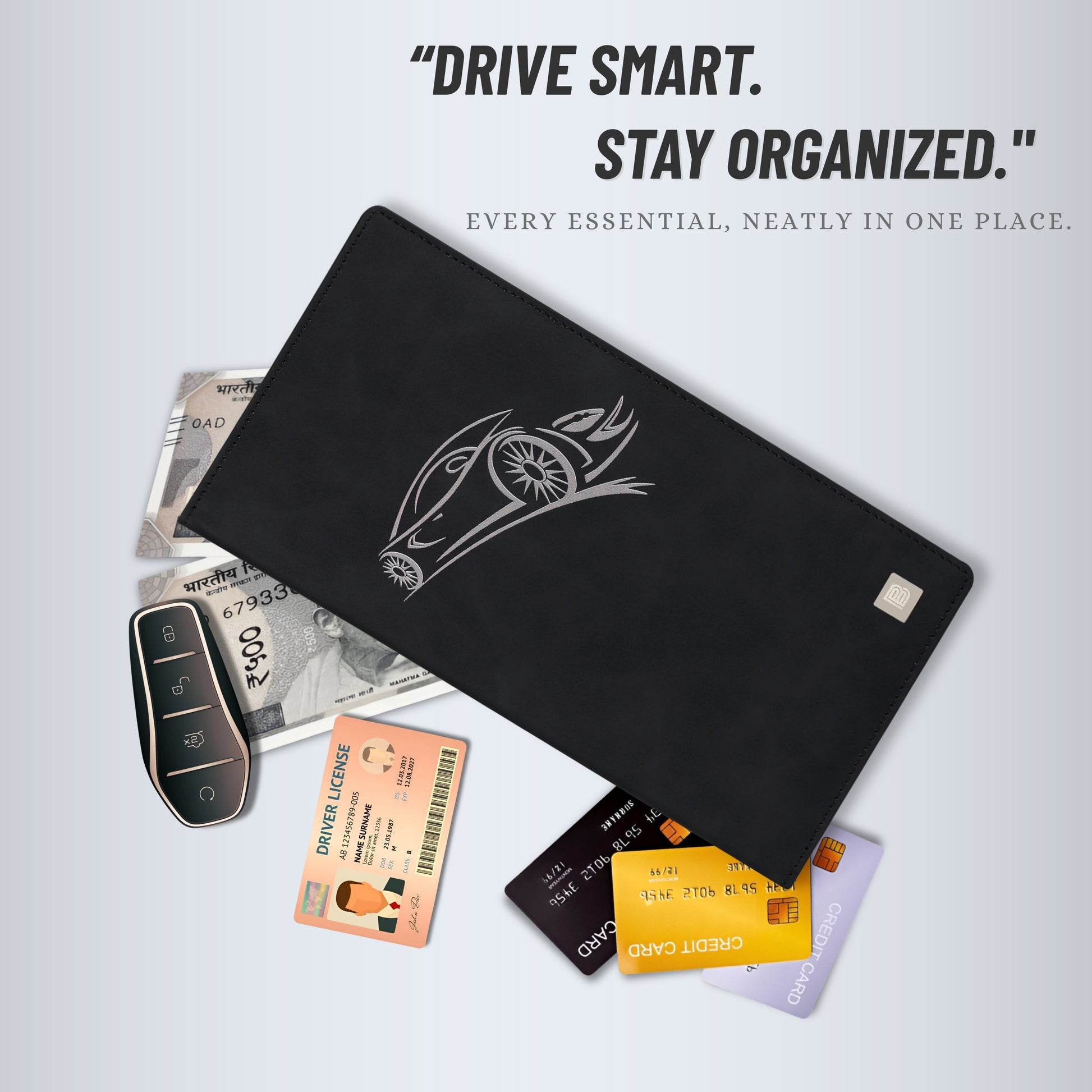 Car Document Holder Black