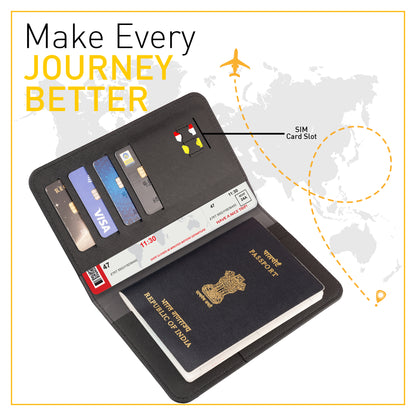 Passport holder wooden cut-out Black