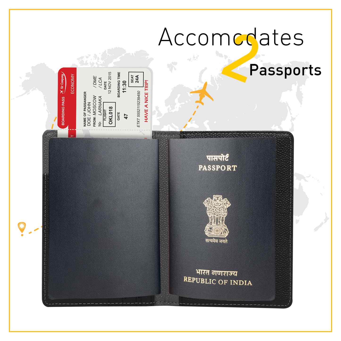 Passport Holder Grey
