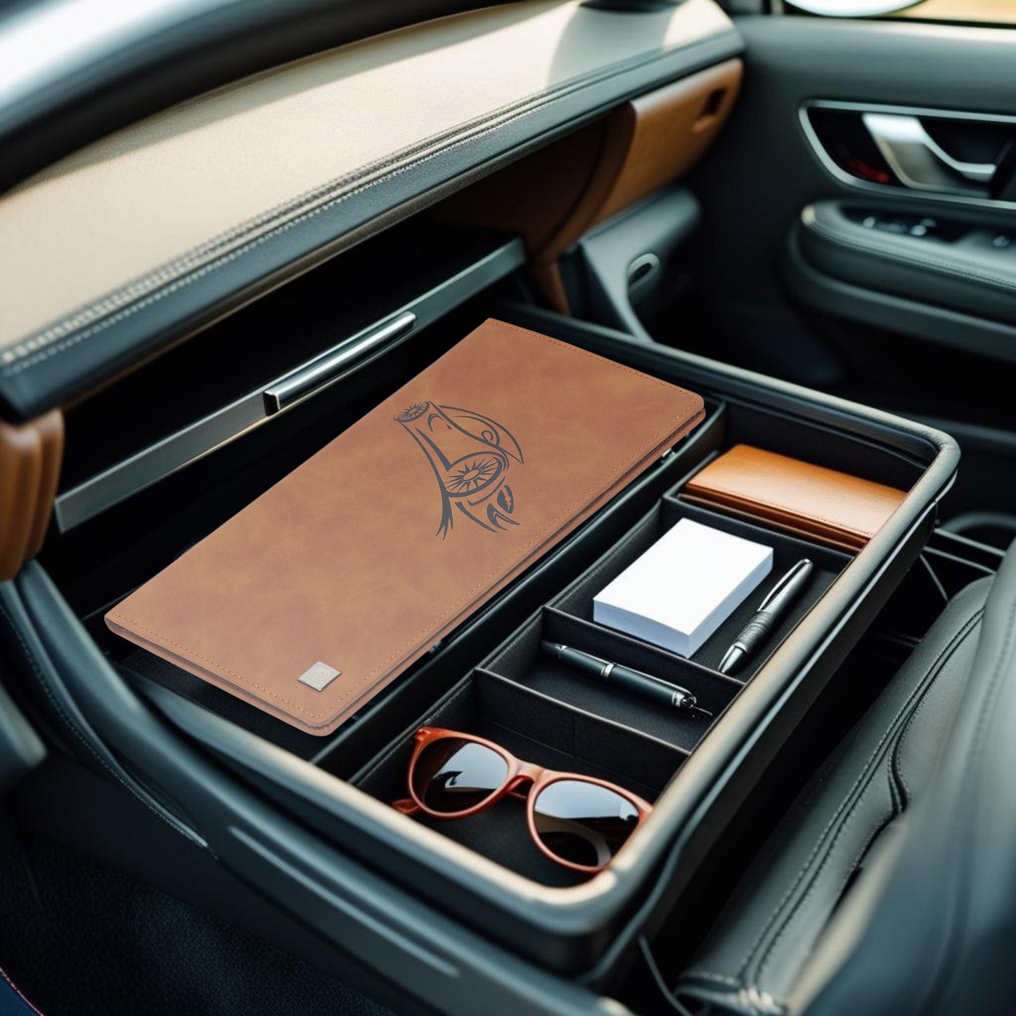 Car Document Holder Tan