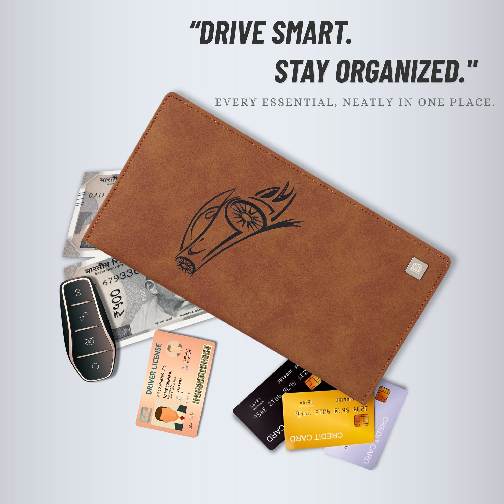 Car Document Holder Tan